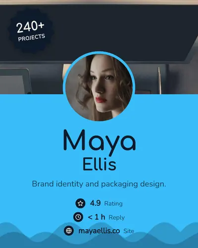 A freelancer card with a round avatar photo