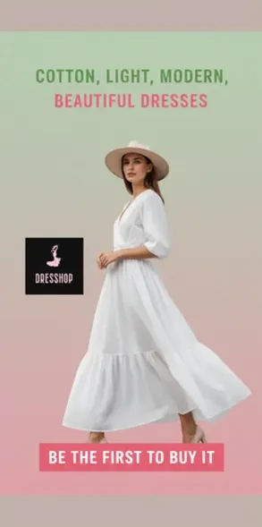 A 300×600 Google Display banner for a dress shop, made by the banner generator